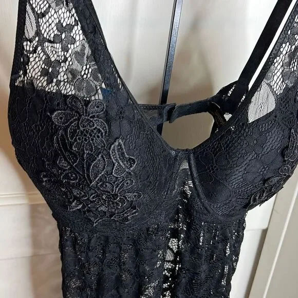 Just Sexy Lingerie Black lace babydoll Chemise NWT plus Size 2X - Picture 4 of 7